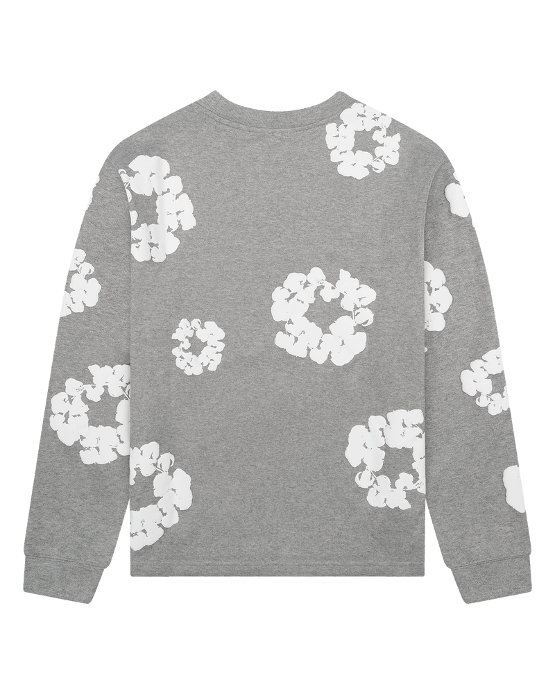 Long Sleeve Cotton Wreath Tee Black , Green, Grey , Navy , Red