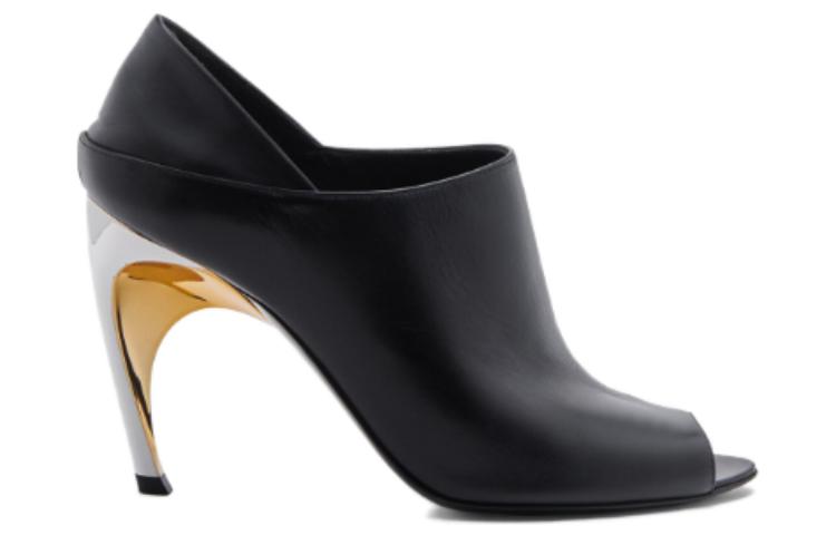 (WMNS) Alexander McQueen Armadillo Mules 'Black Silver' 780699WIEA91399 #