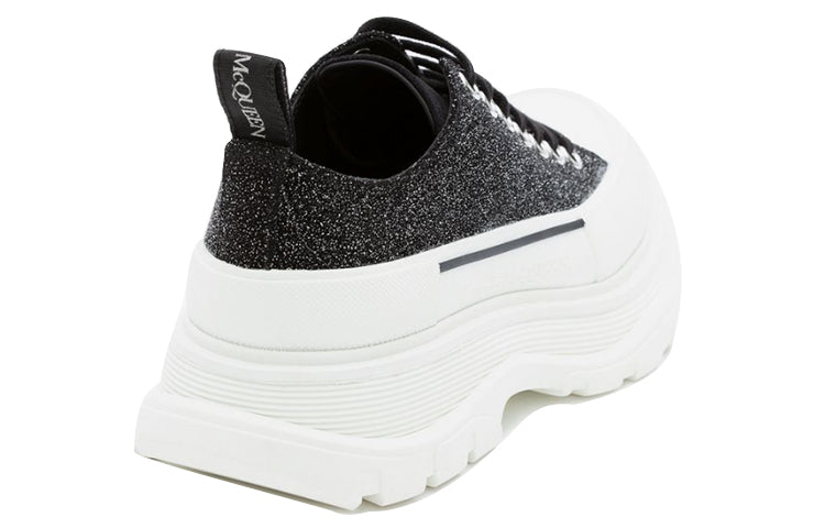 (WMNS) Alexander McQueen Tread Slick Lace Up Low 'Galaxy Black' 633902WHW571027 #